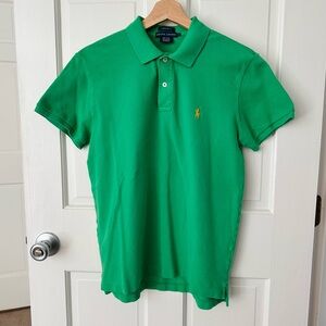Ralph Lauren Green Polo Shirt Yellow Pony Logo Youth L or Men’s S